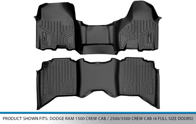 MAX LINER Floor Mats 2 Row Set Black for 2009-2012 Dodge Ram 1500 Crew Cab / 2010-2012 Ram 2500/3500 Crew Cab - Image 5