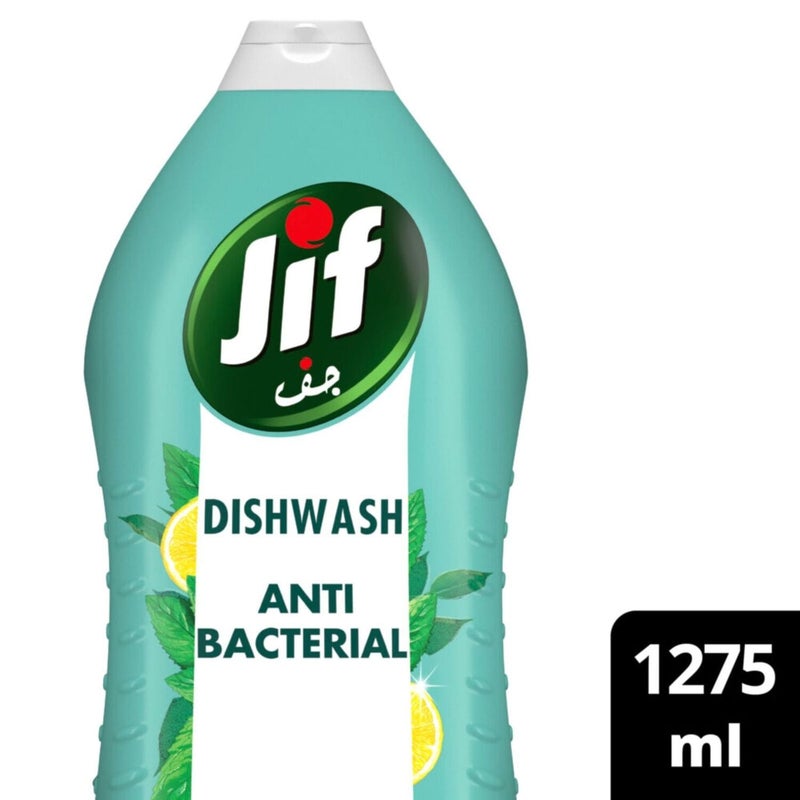 Jif Antibacterial Dishwashing Liquid Mint & Lemon Double Foam Power 1275 ml
