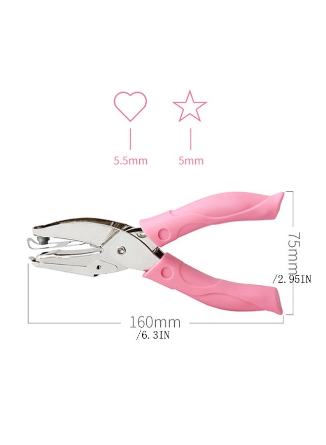 Handheld Hole Paper Punch with Soft Grip Handles Love Heart Hole Punch for Labels and Greeting Cards - Image 2
