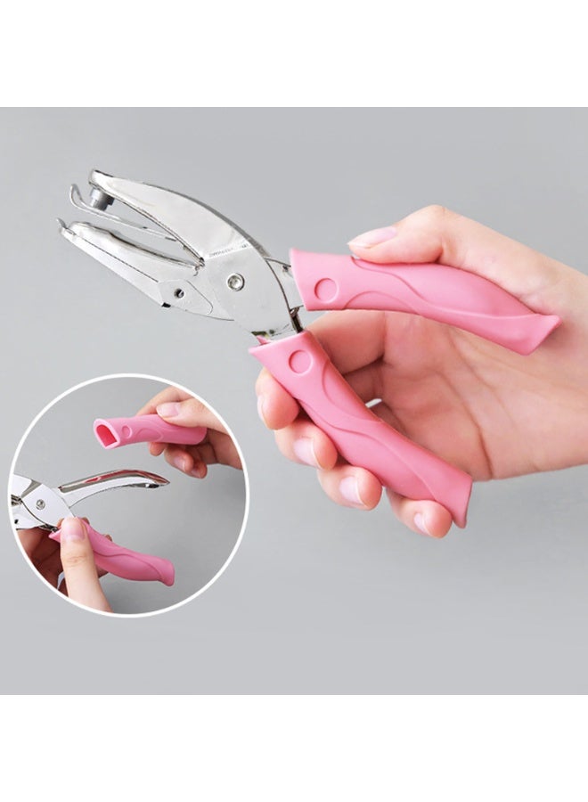 Handheld Hole Paper Punch with Soft Grip Handles Love Heart Hole Punch for Labels and Greeting Cards - Image 3