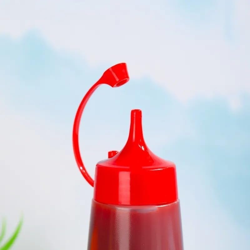 MaruHub Plastic Squeeze Bottle with Hook Top, Clear Plastic Sauce Bottle, BPA-Free Ketchup Bottle, Condiment Dispenser Mustard Sauce Bottle, Food Liquid Seasoning Container, Reusable Ketchup Bottle (400 ml) - Image 4
