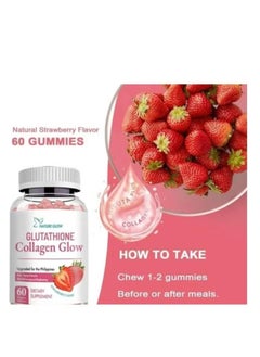 NATURE GLOW Collagen Glow Anti Aging Skin Whitening Vitamins, Strawberry Flavor  - Image 3