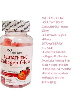 NATURE GLOW Collagen Glow Anti Aging Skin Whitening Vitamins, Strawberry Flavor  - Image 5