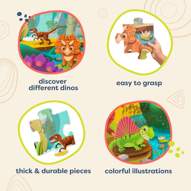 B. toys â€“ Gigantic Jigsaw Dinosaurs Puzzle â€“ 48 Unique Prehistoric Theme Pieces in a Large 2 x 3 Feet Format â€“ Floor-Based Educational Game for Creative Young Minds â€“ Ages 3+ - Image 4