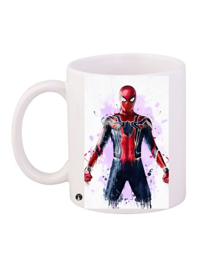 RYN Spider-Man Printed Coffee Mug White/Blue/Red 11ounce