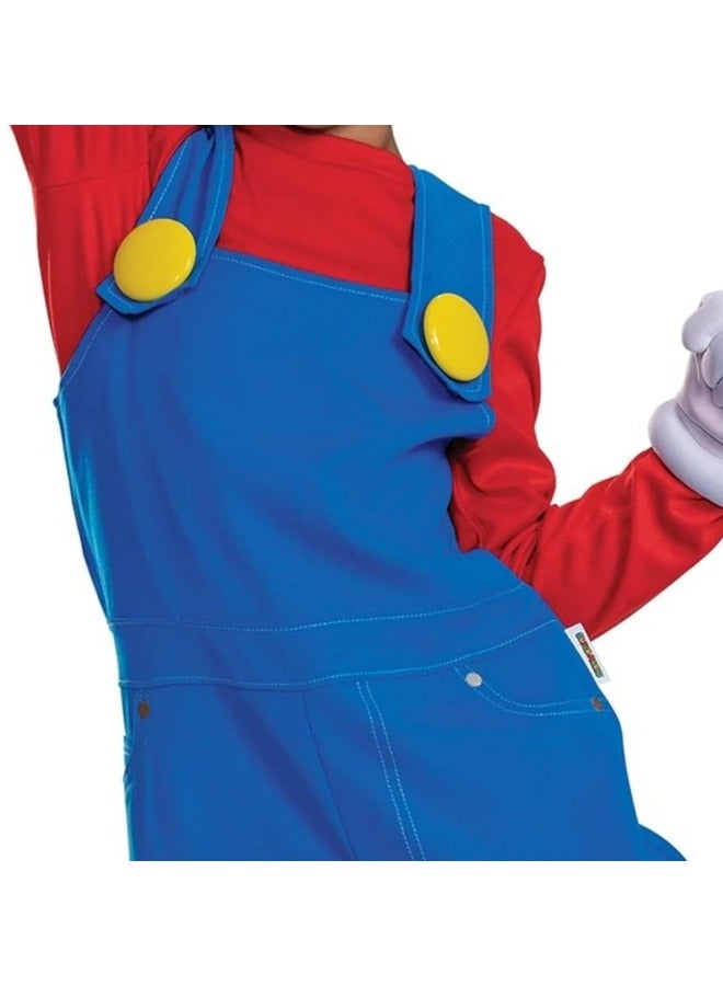 GGEROU Costumes for Kids,Bros Cosplay Costume,Super Bros Cosplay Costume,with T-Shirt Dungarees Hat Beard, for COS Performing for Children Red - Image 3