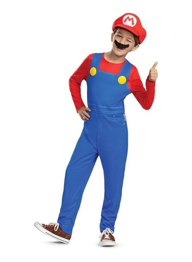 GGEROU Costumes for Kids,Bros Cosplay Costume,Super Bros Cosplay Costume,with T-Shirt Dungarees Hat Beard, for COS Performing for Children Red - Image 4