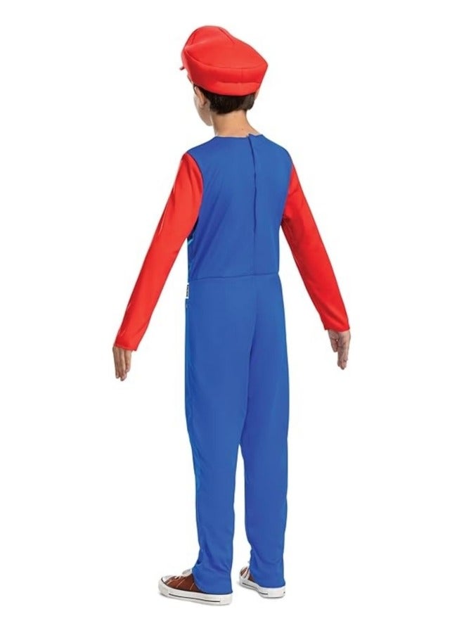 GGEROU Costumes for Kids,Bros Cosplay Costume,Super Bros Cosplay Costume,with T-Shirt Dungarees Hat Beard, for COS Performing for Children Red - Image 5
