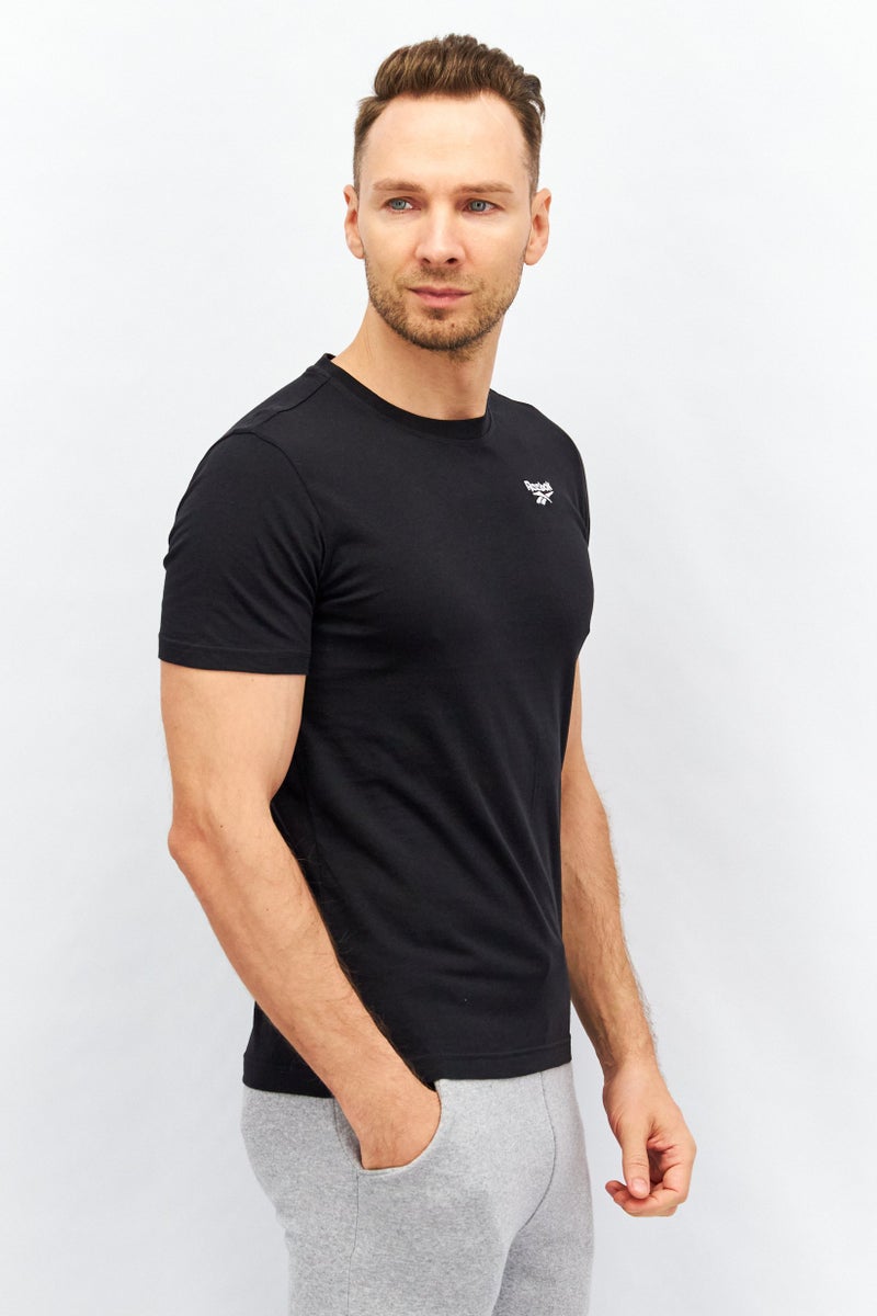 Reebok تي شيرت تدريب قصير الأكمام للرجال، رياضي، أسود - Image 2