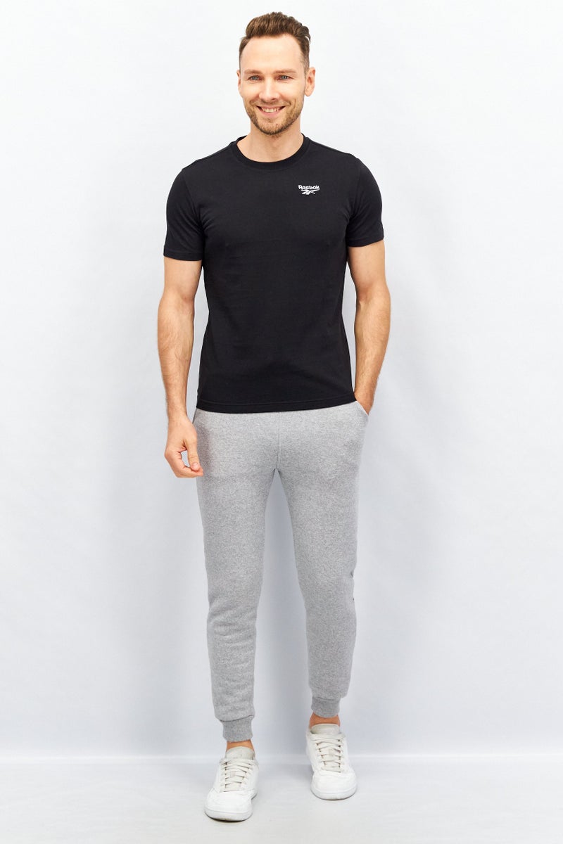 Reebok تي شيرت تدريب قصير الأكمام للرجال، رياضي، أسود - Image 4