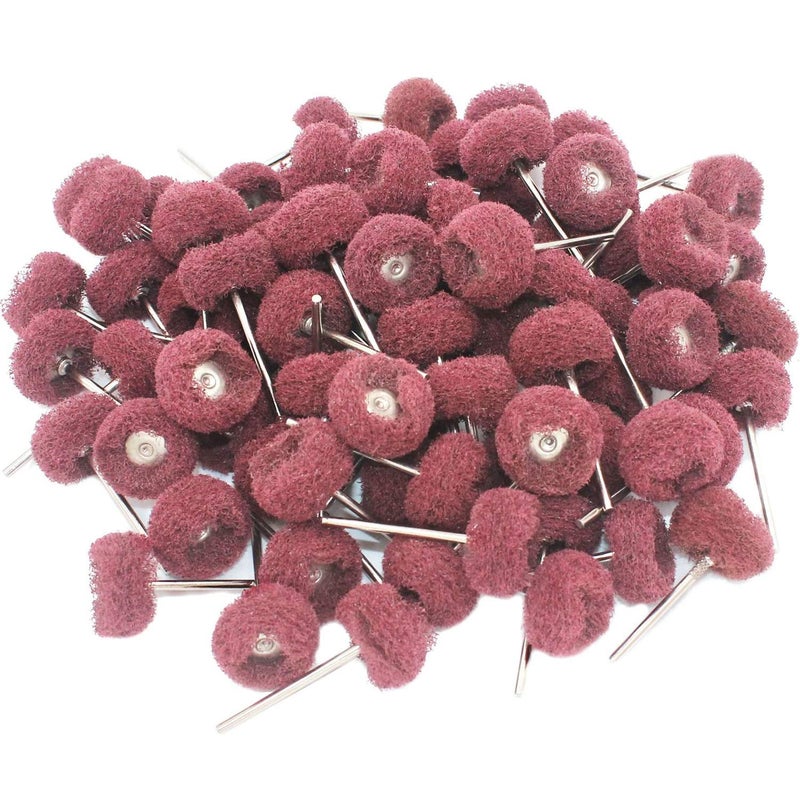 PHYHOO Fine Abrasive Wheel Brush Polishing Buffing Wheels Sanding Rust Remove Rotary Tools Accessories 235 MM Mandrel 80 Pieces