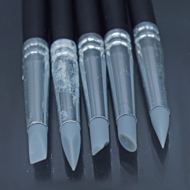 Aadya Crafts Painting Brush Silicone 5 Pieces Set Black Big  - Image 3