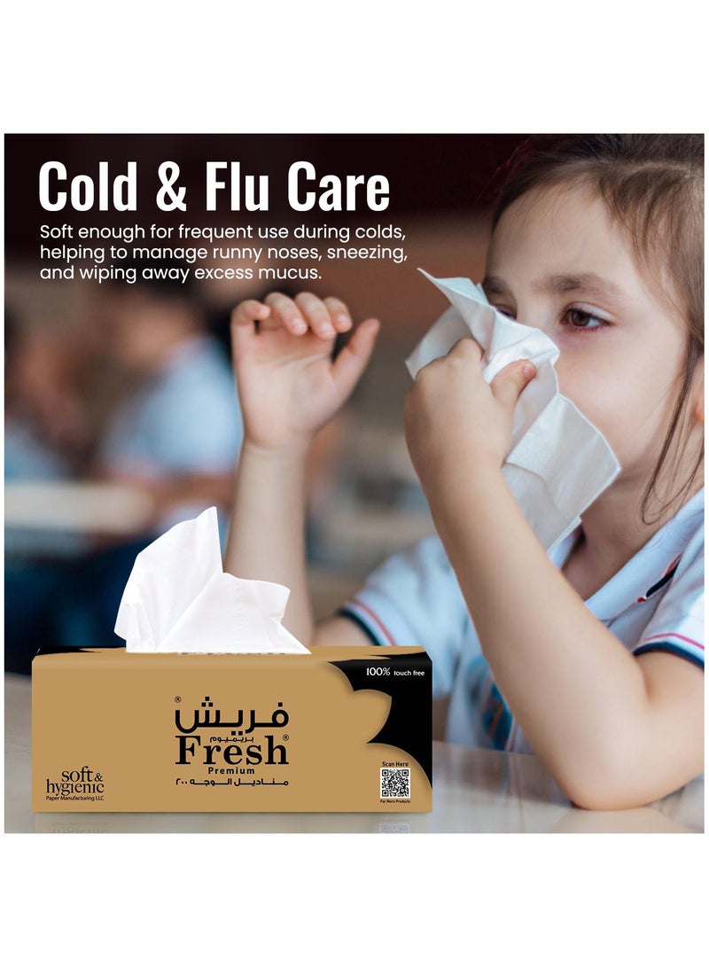 SNH Packing Fresh Facial Tissue Box Pack of 10, 200 Sheets x 2 Ply Each, Total 2000 Sheets - Image 4