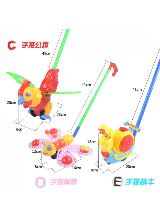 Putter Plane Push Fish Push Turtle Lobster Butterfly Bee Rabbit Children Toddler Educational Toys - Image 4