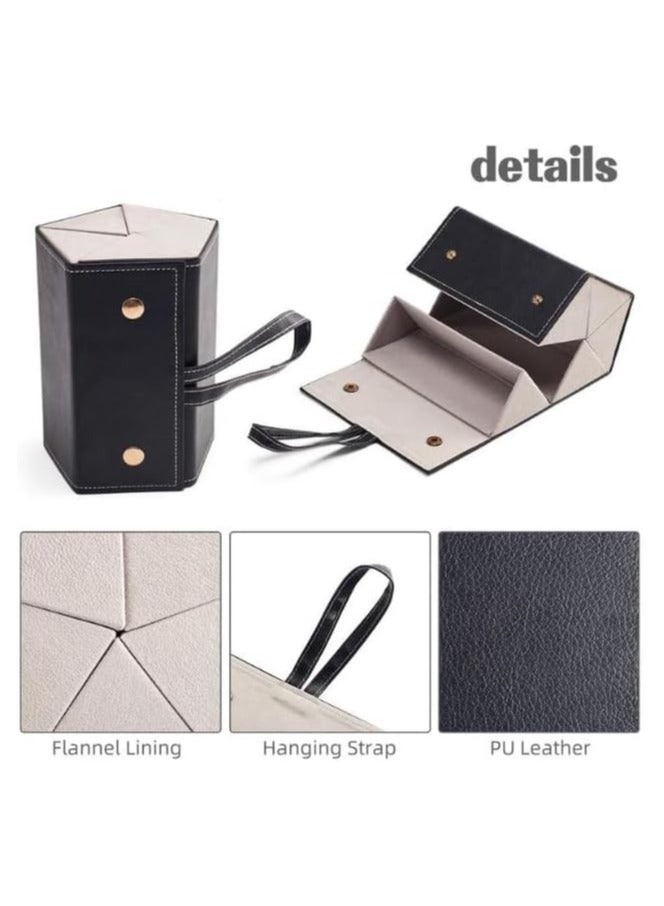 1PC Portable Folding Eyeglass Case with 5 Slots, Faux Leather Travel Sunglass Storage Organizer with Snap Closure - Image 5