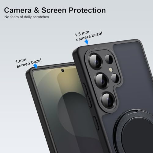 KARWAN Tough Shockproof Armor Back Case Cover Compatible with Samsung Galaxy S25 Ultra with 360 Degree Rotation Magnetic Attraction Ring Holder Heavy Duty Cover with Magnetic MagEase Wireless Charging - Image 2