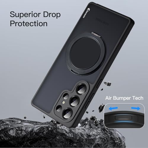 KARWAN Tough Shockproof Armor Back Case Cover Compatible with Samsung Galaxy S25 Ultra with 360 Degree Rotation Magnetic Attraction Ring Holder Heavy Duty Cover with Magnetic MagEase Wireless Charging - Image 4