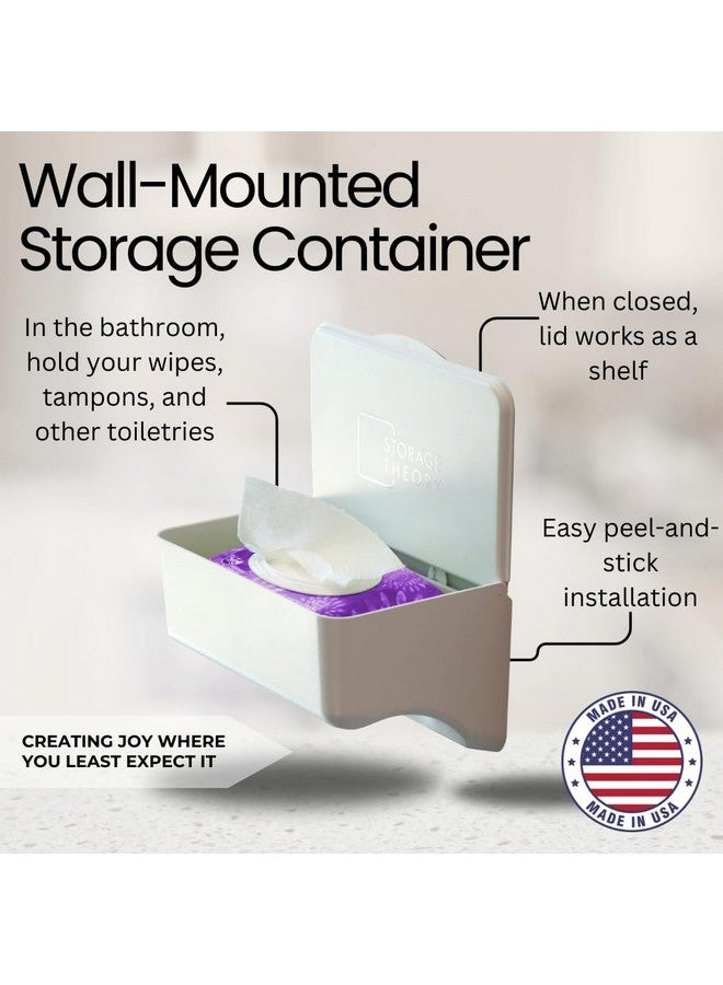 Storage Theory حامل مناديل الحمام من ستوراج ثيوري مع رف - منظم مرحاض وحامل مناديل للحمام - حاوية مناديل للأطفال مثبتة على الحائط بدون أدوات - 1 عبوة - Image 3