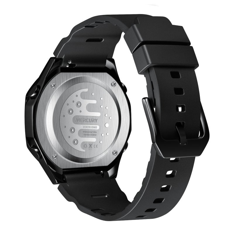 NORTH EDGE Sports Electronic Quartz Watch Zinc Alloy Case TPU Strap 50m Water Resistant - FSTN Screen With Luminous Hands LED Backlighting World Time Dual Display Watch for Outdoor Sports - Image 2