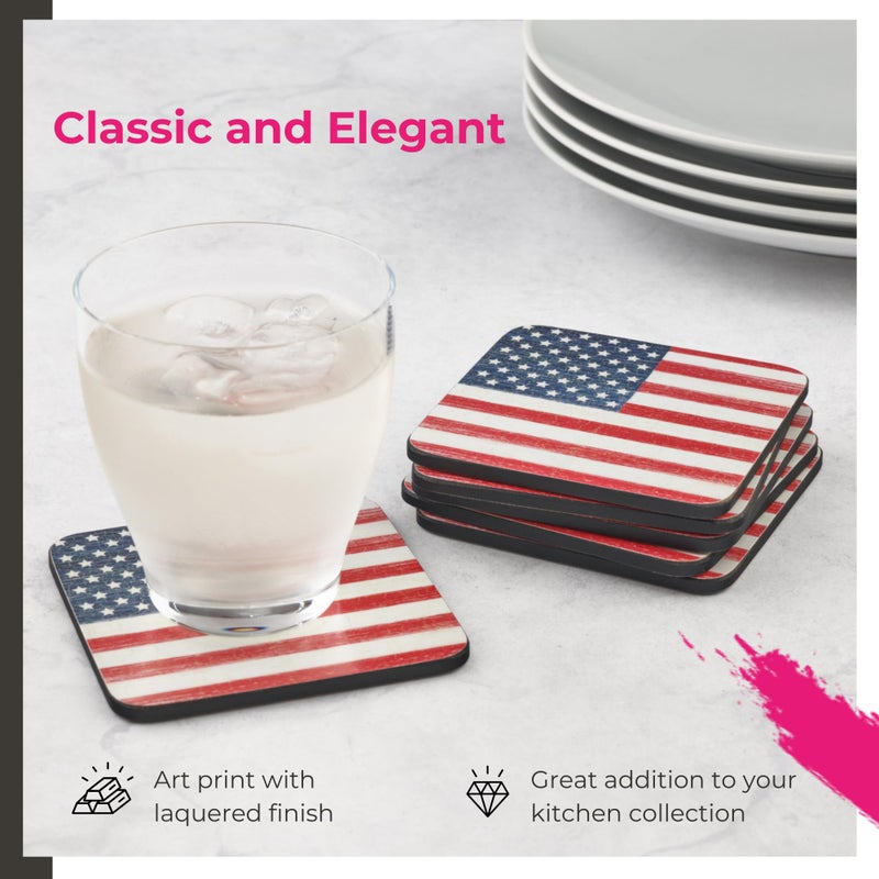 Pimpernel Coasters, Set of 6 â€“ 5mm Thick Cork-Backed Board with Lacquer Finish, Heat & Stain Resistant to 212Â°F, Table Drink Mats for Dining Room, Kitchen, BBQ & Outdoor Entertaining - Image 3
