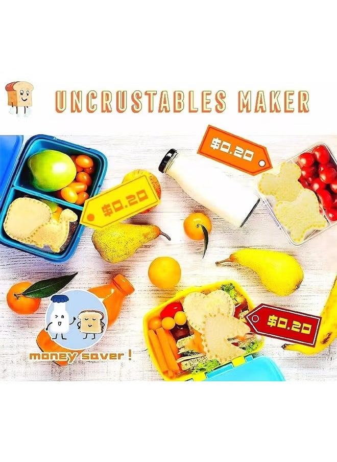 Arabest - 24 Pcs Sandwich Cutter and Sealer Set, Uncrustables Maker, Crustless Sandwich Cutter shapes Set Butterfly Unicorn Dino Ect, Lunch & Bento Box Accessories, Bread Fruit Cookie Cutters for Kids - Image 1