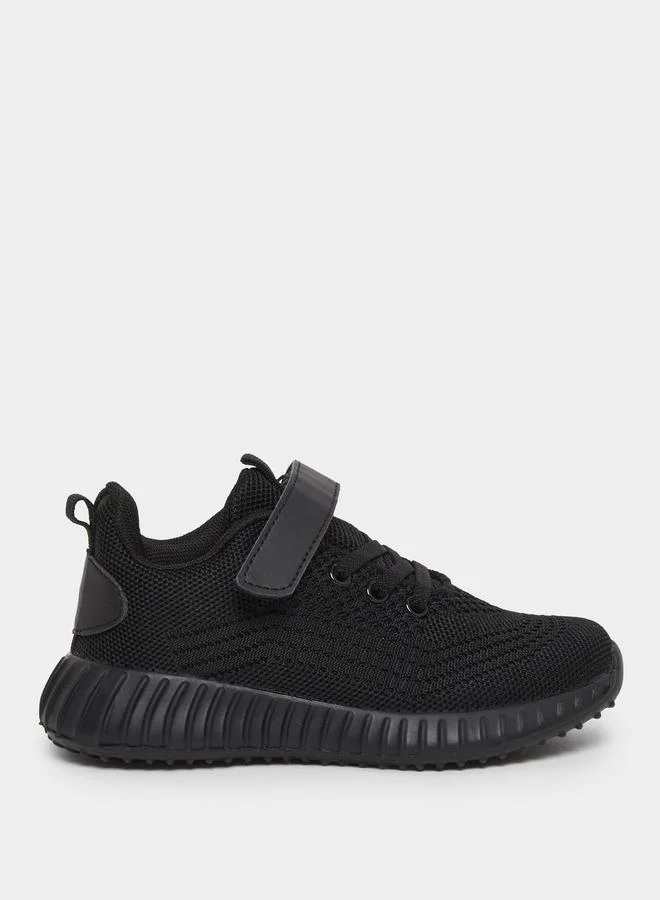 ستايلي Styli Textured Sneakers with Hook and Loop Closure