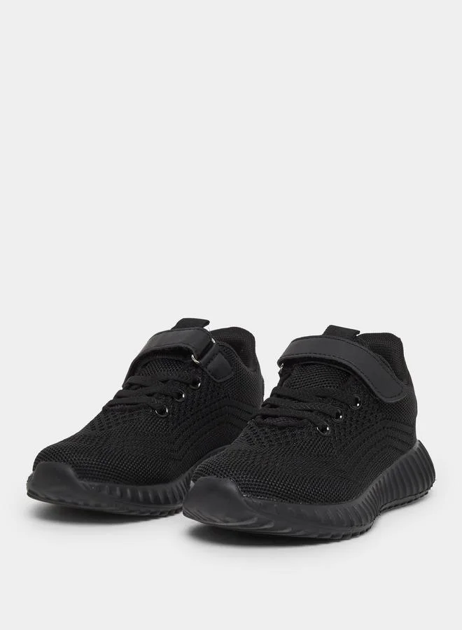ستايلي Styli Textured Sneakers with Hook and Loop Closure