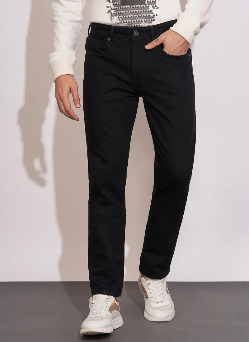 Being Human Men Straight Fit Mid-Rise Jeans with Button and Zip closure