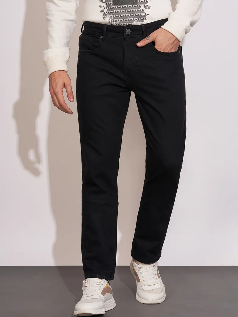 Being Human Men Straight Fit Mid-Rise Jeans with Button and Zip closure