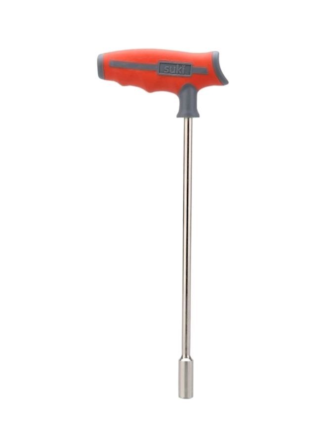 NIBEMINENT T Shaped Steel Handle Socket Wrench Red/Grey/Silver 8x150millimeter