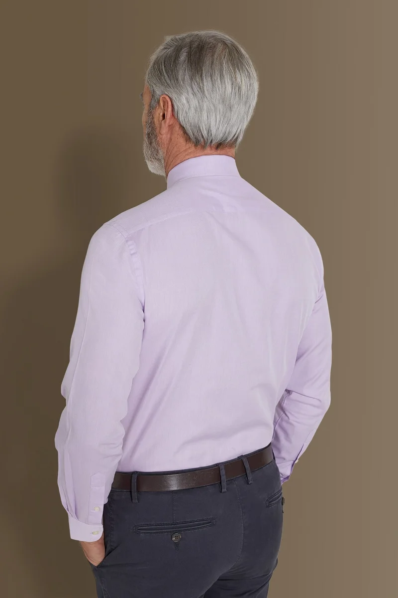 Doppelganger Red Classic shirt french collar herringbone fabric - Rose for Men | Best Price UAE