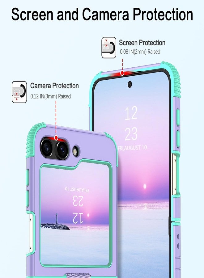 بنتوبين جراب BENTOBEN لهاتف سامسونج جالاكسي Z Flip 6 5G مع حلقة، جراب متين 2 في 1 لحماية كاملة للجسم، مناسب للفتيات والنساء والأولاد والرجال، مقاوم للصدمات، لهاتف سامسونج Z Flip 6 مقاس 6.7 بوصة، لون بنفسجي - Image 5