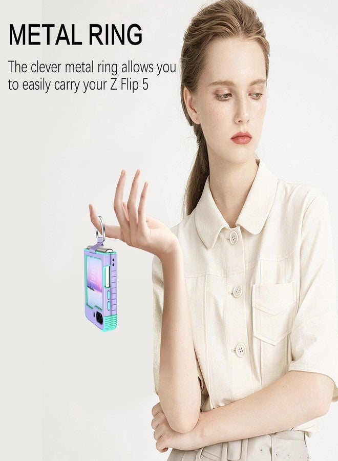 بنتوبين جراب BENTOBEN لهاتف سامسونج جالاكسي Z Flip 6 5G مع حلقة، جراب متين 2 في 1 لحماية كاملة للجسم، مناسب للفتيات والنساء والأولاد والرجال، مقاوم للصدمات، لهاتف سامسونج Z Flip 6 مقاس 6.7 بوصة، لون بنفسجي - Image 4