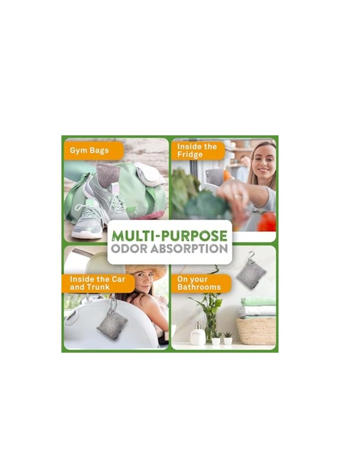 BASIC CONCEPTS Charcoal Odor Absorber for Strong Odor (6 Pack, 100g each), Bamboo Charcoal Air Purifying Bag, Basement Musty Odor Eliminator Deodorizer, Activated Charcoal Odor Absorber for Closet, Shoe, Car - Image 5