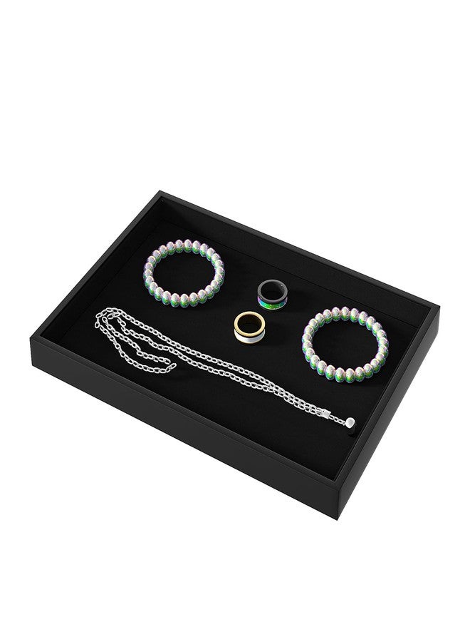 Julysky Jewelry Trays Jewelry Storage Tray Showcase Display Organizer Bracelet Display Stand for Selling Necklace Display Stand for Selling Ring Box Holder (Empty Plate) - Image 1