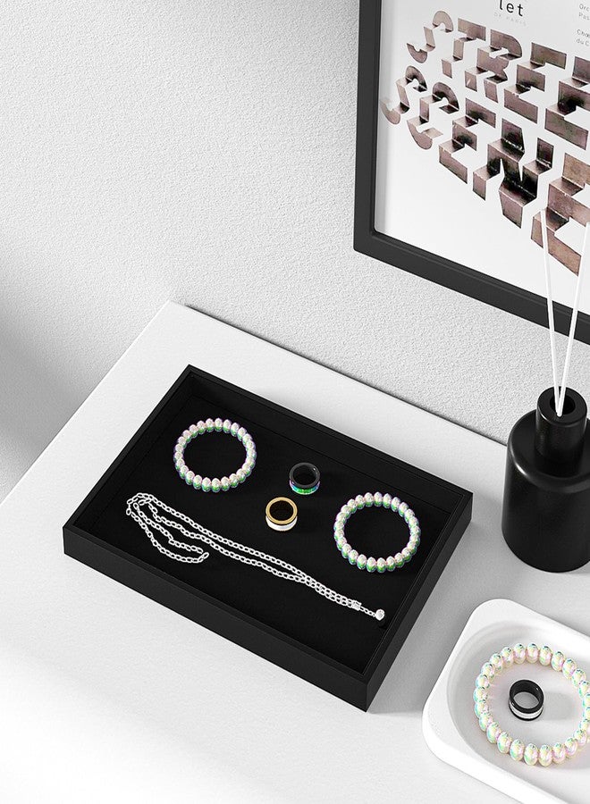 Julysky Jewelry Trays Jewelry Storage Tray Showcase Display Organizer Bracelet Display Stand for Selling Necklace Display Stand for Selling Ring Box Holder (Empty Plate) - Image 5