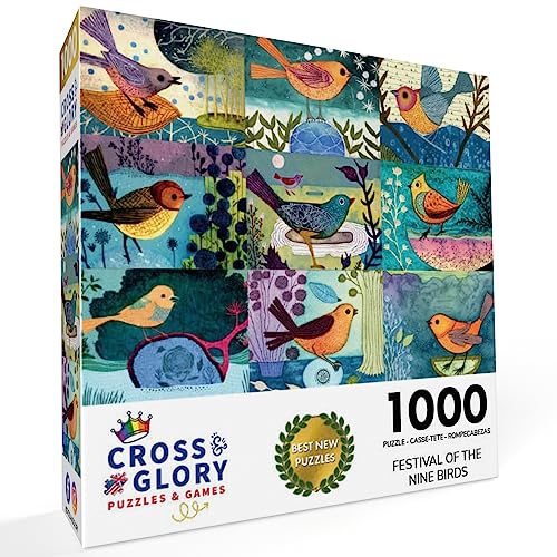 Cross & Glory Cross Glory Festival of the Nine Birds 1000 Piece Jigsaw Puzzle for Adults Colorful Bird Collage Artwork Premium RibbonCut Puzzle with Satin Finish - Image 5