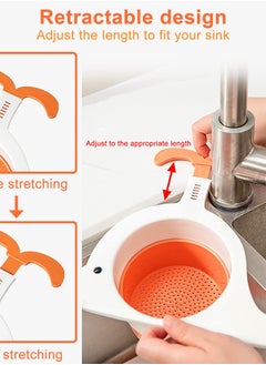 Excefore Kitchen Sink Drain Basket,2pcs Corner Sink Strainer Basket Stretchable Hooks Sink Drain Basket Multifunction Food Catcher For Kitchen Sink Waste Filter, Kitchen Sink Gadgets  - Image 4