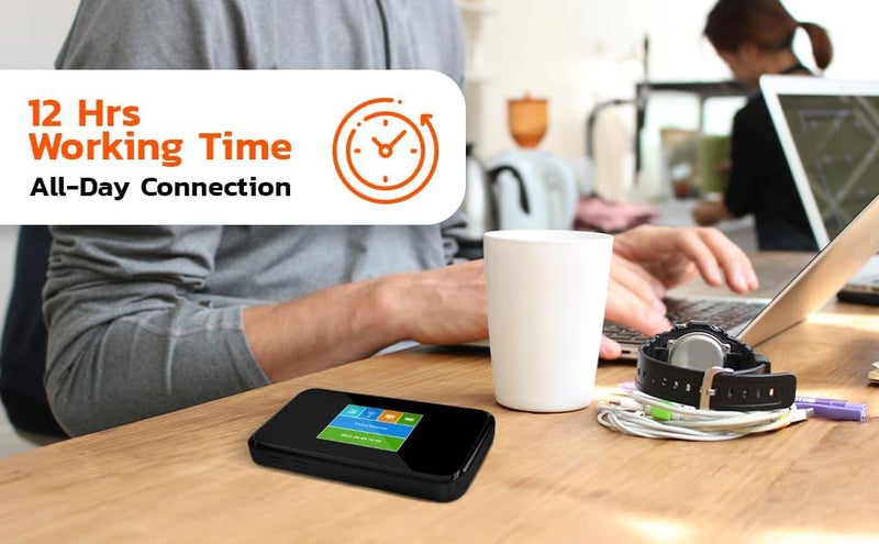 Porodo Portable MiFi 5G Wireless Router 5000mAh, with 40M Signal Distance, Dual-Band Wi-Fi, 12H Working Time, Up to 16 Devices Supported, 4G LTE Performance, Advanced Encryption, Black - Image 4