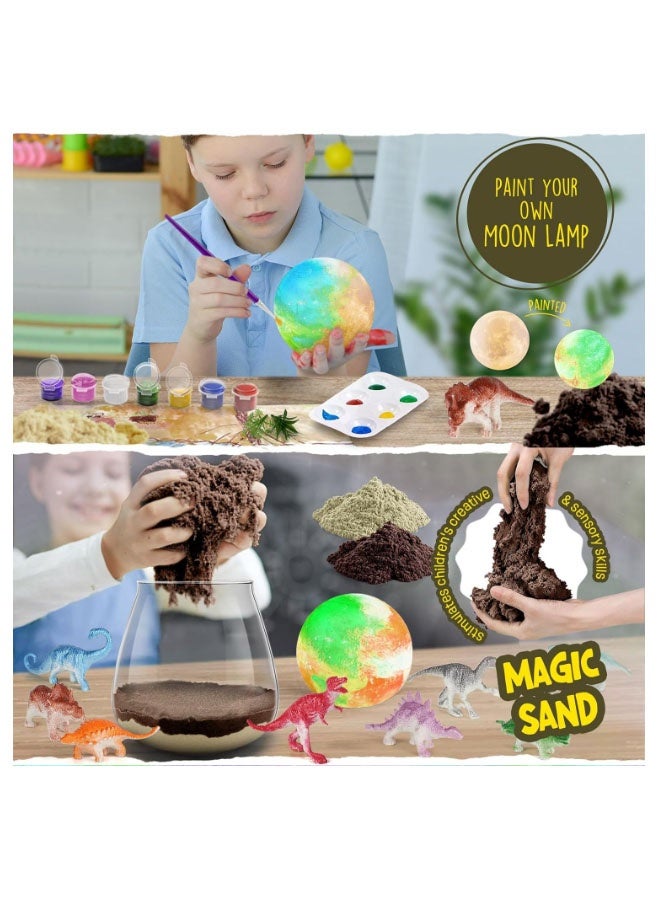 JURASSIC WORLD Dinosaur Terrarium Craft Kit for Kids Gifts for Boys Night Light Up Terrarium Kit DIY Dinosaur Birthday Gift Toys for Boys Ages 4 5 6 7 8-12 Year Old Dinosaur Art Crafts Kit with Remote - Image 4