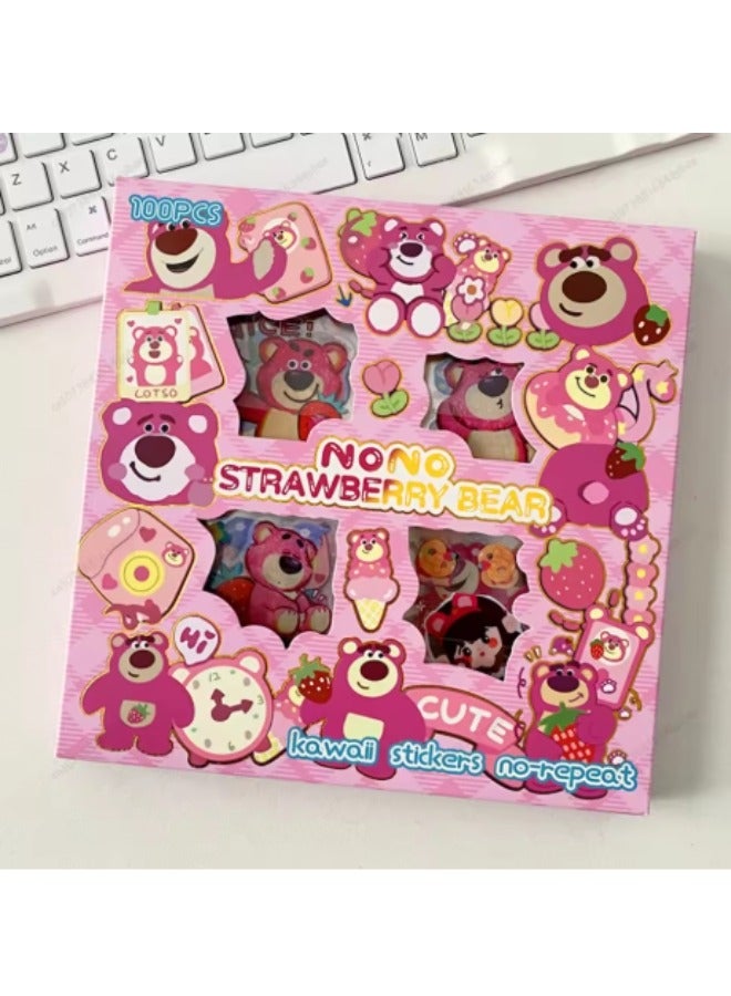 Generic Brand Lotso Strawberry Bear Sticker Collection Pack, 100 Pieces - Image 2