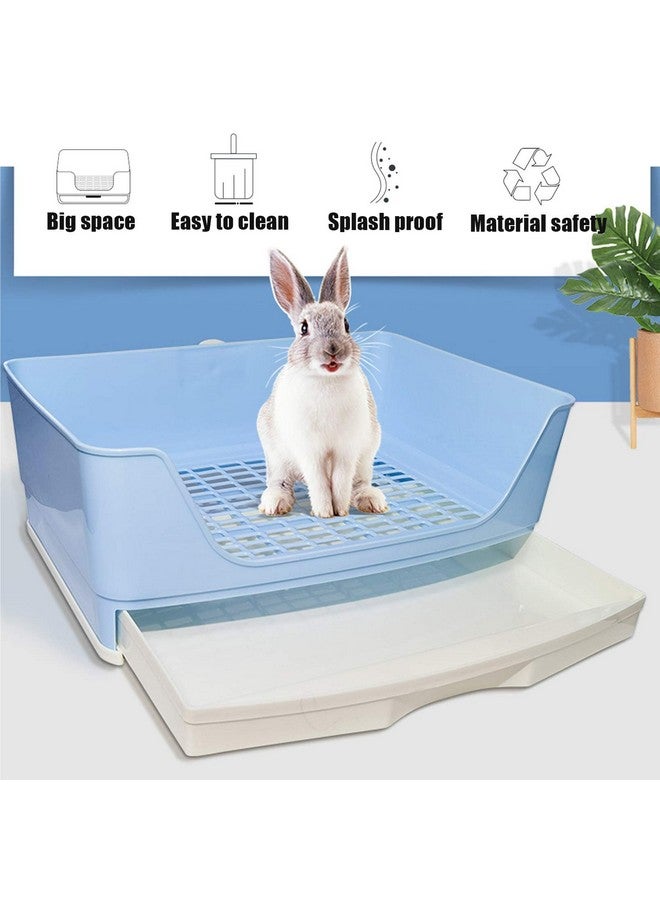 kathson Bunny Litter Box,Large Rabbit Litter Box with Drawer Grate, Pet Toilet Potty Trainer Corner Toilet Hedgehog Litter Pan Box for Guinea Pig Chinchilla Hamster Ferret - Image 4