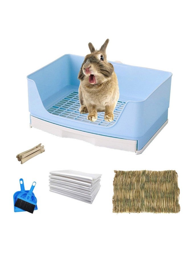kathson Bunny Litter Box,Large Rabbit Litter Box with Drawer Grate, Pet Toilet Potty Trainer Corner Toilet Hedgehog Litter Pan Box for Guinea Pig Chinchilla Hamster Ferret - Image 1