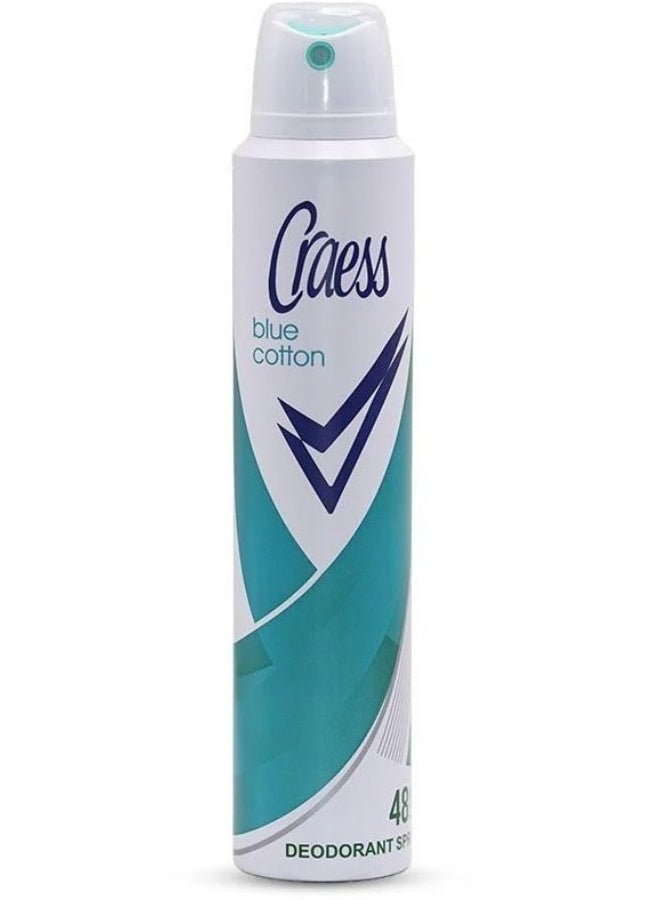Craess Deodorant Spray Blue Cotton 48h Protection, 200ml