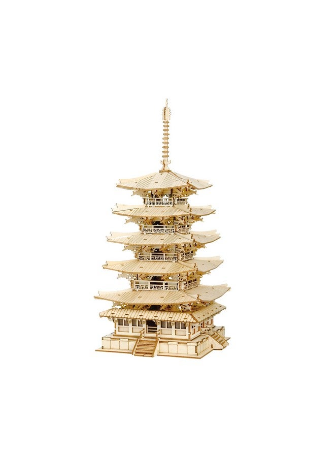 RoWood 3D Puzzles For Adults, Wooden Model Kits For Adults To Build, Gift On Birthday Christmas - Five-Storied Pagoda (275 Pcs) - Image 1