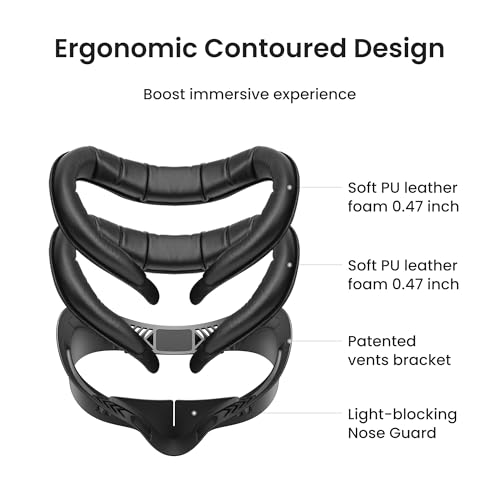 KIWI design V4 Facial Interface, 2 Face Pads Compatible with Oculus/Meta Quest 3S, Accessories for Quest 3S, NOT Compatible with Meta Quest 3 - Image 3