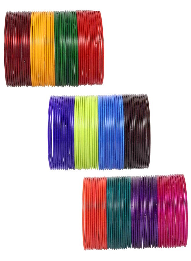 ZULKA Get your traditions Multicolor Glass Bangle Set for Women & Girls-2.6 - Image 2