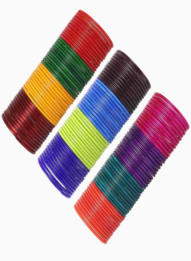 ZULKA Get your traditions Multicolor Glass Bangle Set for Women & Girls-2.6 - Image 3