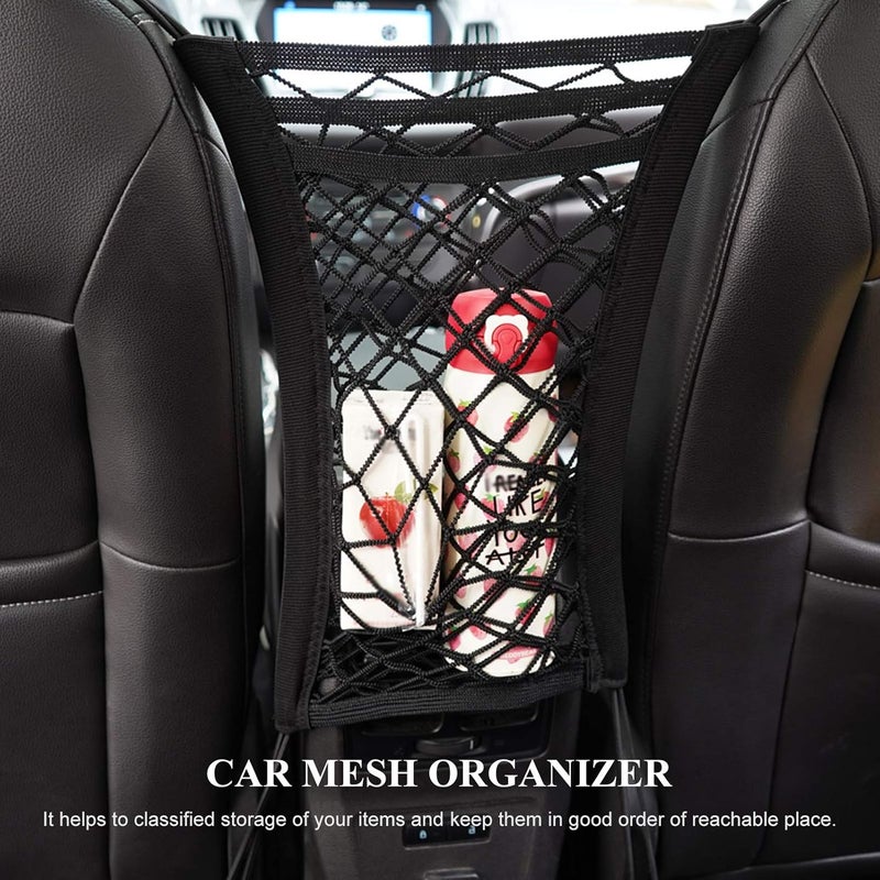 Careflection Car Mesh Organizer Seat Back Net Bag Barrier of Backseat Kids Children Pet Dog Purse Holder Car Storage Netting Pouch (Type 3) -Layfoo - Image 3