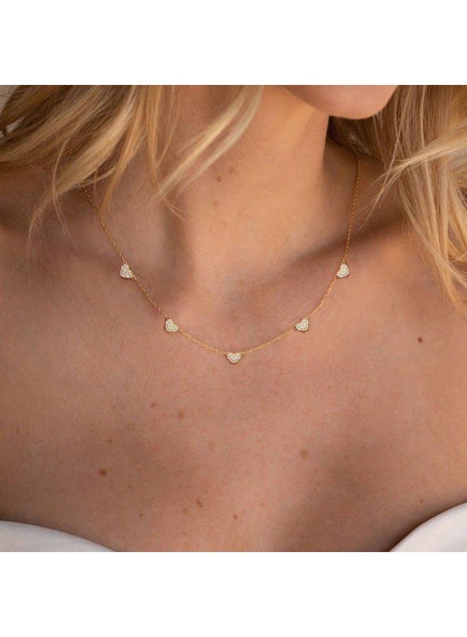 VRIUA Necklaces for Women - 14K Gold/Silver Plated Dainty Chain Necklace with Five Charms: Diamond, Bow, Snowflake, Cross, Flower, Clover, Butterfly, Heart, Star of David, and Star Trendy Jewelry - Image 2